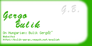 gergo bulik business card